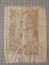 Load image into Gallery viewer, Two Leaves from Jacobus de Voragine’s Golden Legend, or Legenda Aurea, Early 14th Century. Italy. Latin Manuscript on Parchment. 41 Lines of Gothic Script