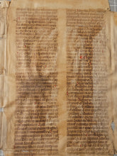 Load image into Gallery viewer, Two Leaves from Jacobus de Voragine’s Golden Legend, or Legenda Aurea, 14th Century. Germany. Latin Manuscript on Parchment. 44 Lines of Gothic Script