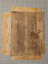 Load image into Gallery viewer, Two Leaves from Jacobus de Voragine’s Golden Legend, or Legenda Aurea, 14th Century. Germany. Latin Manuscript on Parchment. 44 Lines of Gothic Script