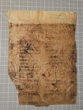 Load image into Gallery viewer, Leaf from a Latin Missal, Germany, 14th Century. Manuscript on Parchment. 18 Lines of Gothic Script and Musical Notation. Recovered from a Binding