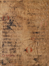 Load image into Gallery viewer, Leaf from a Latin Missal, Germany, 14th Century. Manuscript on Parchment. 18 Lines of Gothic Script and Musical Notation. Recovered from a Binding