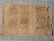 Load image into Gallery viewer, Two Leaf Bifolio Fragment from a Liturgical Manuscript, 14th(?) Century. Manuscript on Parchment. 22 Lines of Gothic Script