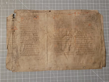 Load image into Gallery viewer, Two Leaf Bifolio Fragment from a Liturgical Manuscript, 14th(?) Century. Manuscript on Parchment. 22 Lines of Gothic Script