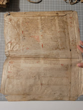 Load image into Gallery viewer, Leaf from a Latin Codex, Possibly the Sextus Liber Decretalium, or Decretales Gregorii IX, Italy, Circa 1300-1325. Glossed Manuscript on Parchment. Recovered from a Binding. 42 Lines of Gothic Script