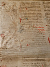 Load image into Gallery viewer, Leaf from a Latin Codex, Possibly the Sextus Liber Decretalium, or Decretales Gregorii IX, Italy, Circa 1300-1325. Glossed Manuscript on Parchment. Recovered from a Binding. 42 Lines of Gothic Script