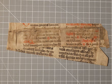 Load image into Gallery viewer, Two Leaf Bifolio Strip from A Medieval Manuscript, Germany, 14th Century. 8 Lines of Gothic Script