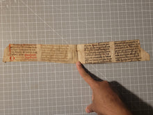 Load image into Gallery viewer, Two Leaf Bifolio Strip from A Medieval Manuscript, Germany, 14th Century. 8 Lines of Gothic Script