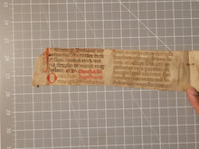 Load image into Gallery viewer, Two Leaf Bifolio Strip from A Medieval Manuscript, Germany, 14th Century. 8 Lines of Gothic Script