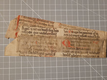 Load image into Gallery viewer, Two Leaf Bifolio Strip from A Medieval Manuscript, Germany, 14th Century. 8 Lines of Gothic Script
