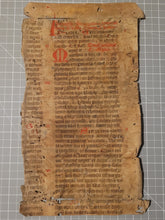 Load image into Gallery viewer, Leaf Fragment from a Latin Breviary or Missal, Germany, 14th Century. Recovered from a Binding. Manuscript on Parchment. 40 Lines of Gothic Script