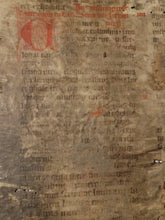 Load image into Gallery viewer, Leaf Fragment from a Latin Breviary or Missal, Germany, 14th Century. Recovered from a Binding. Manuscript on Parchment. 40 Lines of Gothic Script
