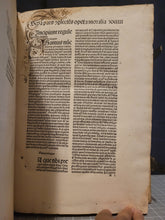 Load image into Gallery viewer, Opera. Prima, Secunda, Tercia Pars, and Inventarium, 1494. Complete works of Jean Gerson, with One Beautiful Ink Initial