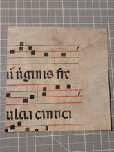 Load image into Gallery viewer, A Male Saint. Historiated Initial of the Letter V, Circa 1320-1350, Likely Northern Italy. Illuminated Manuscript Cutting from a Large Antiphonary