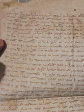 Load image into Gallery viewer, Medieval Charter. Manuscript on Parchment, 1285. Sale of Land by Juliette de Bapalme and Brother Jehan
