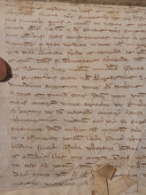 Load image into Gallery viewer, Medieval Charter. Manuscript on Parchment, 1285. Sale of Land by Juliette de Bapalme and Brother Jehan