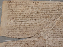 Load image into Gallery viewer, Medieval Charter. Manuscript on Parchment, 1304. A Transaction for Jehan Lepelletier Regarding a House in Saint-Marcel