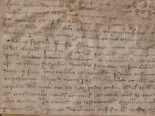 Load image into Gallery viewer, Medieval Charter. Manuscript on Parchment, 1304. A Transaction for Jehan Lepelletier Regarding a House in Saint-Marcel