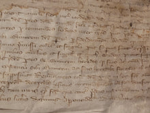 Load image into Gallery viewer, Medieval Charter. Manuscript on Parchment, 1304. A Transaction for Jehan Lepelletier Regarding a House in Saint-Marcel