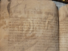 Load image into Gallery viewer, Medieval Charter. Manuscript on Parchment, September 11, 1324. Last Will and Testament of Guillaume de Rueil. Beautiful Header and Massive Signum