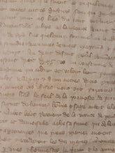 Load image into Gallery viewer, Two Medieval Charters. Manuscripts on Parchment, 1331. Pierre de Maucroix and his wife give to the monks of Sainte-Croix-de-la-Bretonnerie