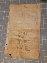 Load image into Gallery viewer, Two Medieval Charters. Manuscripts on Parchment, 1331. Pierre de Maucroix and his wife give to the monks of Sainte-Croix-de-la-Bretonnerie