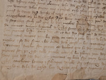 Load image into Gallery viewer, Medieval Charter of the 100 Years War. Manuscript on Parchment, 1360. Rent due to the Fabrique de Saint-Jacques-la-Boucherie