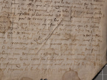 Load image into Gallery viewer, Medieval Charter of the 100 Years War. Manuscript on Parchment, 1360. Rent due to the Fabrique de Saint-Jacques-la-Boucherie