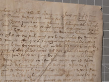 Load image into Gallery viewer, Medieval Charter of the 100 Years War. Manuscript on Parchment, 1360. Rent due to the Fabrique de Saint-Jacques-la-Boucherie