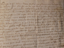 Load image into Gallery viewer, Two Medieval Charters of the 100 Years War. Manuscripts on Parchment, October 1360. The Exchange of Two Houses on Rue de Marivaux, near Saint-Jacques-la-boucherie