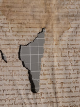 Load image into Gallery viewer, Medieval Charter Dating from the 100 Years War. Manuscript on Parchment, 1396. Detailed Initial and Signum