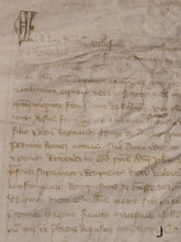 Load image into Gallery viewer, Medieval Charter Dating from the 100 Years War. Manuscript on Parchment, 1340