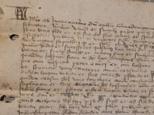 Load image into Gallery viewer, Medieval Charter Dating from the 100 Years War. Manuscript on Parchment, February 23rd, 1408. Acknowledgement of a Lease to Hughes Poliani, with a Signum