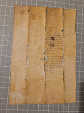 Load image into Gallery viewer, Medieval Charter Dating from the 100 Years War. Manuscript on Parchment, February 23rd, 1408. Acknowledgement of a Lease to Hughes Poliani, with a Signum