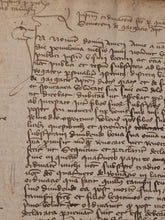 Load image into Gallery viewer, Medieval Charter Dating from the 100 Years War. Manuscript in Folio, June 1411. Regarding the Division of Guilhem Tamisier’s wealth to his Sons