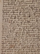 Load image into Gallery viewer, Medieval Charter Dating from the 100 Years War. Manuscript in Folio, June 1411. Regarding the Division of Guilhem Tamisier’s wealth to his Sons