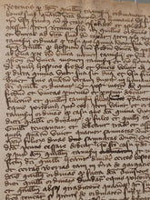 Load image into Gallery viewer, Medieval Charter Dating from the 100 Years War. Manuscript in Folio, June 1411. Regarding the Division of Guilhem Tamisier’s wealth to his Sons