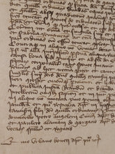 Load image into Gallery viewer, Medieval Charter Dating from the 100 Years War. Manuscript in Folio, June 1411. Regarding the Division of Guilhem Tamisier’s wealth to his Sons