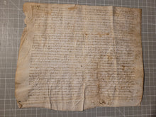 Load image into Gallery viewer, Medieval Charter Dating from the 100 Years War. Manuscript on Parchment, 1413. With an Elaborate Initial and Signum
