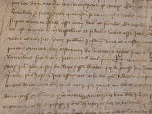 Load image into Gallery viewer, Medieval Charter Dating from the 100 Years War. Manuscript on Parchment, 1413. With an Elaborate Initial and Signum