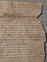 Load image into Gallery viewer, Medieval Charter Dating from the 100 Years War. Manuscript on Parchment, 1417. With a Signum and Stitched Repair at the end. Included with 17th and 18th Century Copies of the Original Charter
