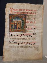 Load image into Gallery viewer, Pentecost. Massive Historiated Initial of the Letter D, Early 16th Century, Italy. Leaf From a Manuscript Antiphonary