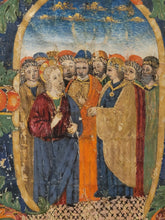 Load image into Gallery viewer, Pentecost. Massive Historiated Initial of the Letter D, Early 16th Century, Italy. Leaf From a Manuscript Antiphonary