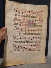 Load image into Gallery viewer, Pentecost. Massive Historiated Initial of the Letter D, Early 16th Century, Italy. Leaf From a Manuscript Antiphonary