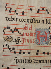 Load image into Gallery viewer, Pentecost. Massive Historiated Initial of the Letter D, Early 16th Century, Italy. Leaf From a Manuscript Antiphonary