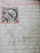Load image into Gallery viewer, Gebetbuch. Germany Manuscript Book of prayer, 1828. Richly Enhanced with 52 Beautifully Hand Colored Initials and Two Calligraphic Designs