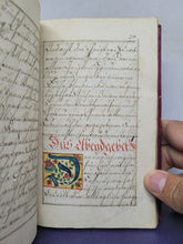 Load image into Gallery viewer, Gebetbuch. Germany Manuscript Book of prayer, 1828. Richly Enhanced with 52 Beautifully Hand Colored Initials and Two Calligraphic Designs