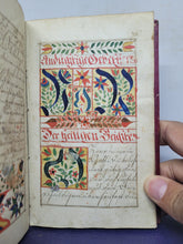 Load image into Gallery viewer, Gebetbuch. Germany Manuscript Book of prayer, 1828. Richly Enhanced with 52 Beautifully Hand Colored Initials and Two Calligraphic Designs