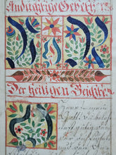 Load image into Gallery viewer, Gebetbuch. Germany Manuscript Book of prayer, 1828. Richly Enhanced with 52 Beautifully Hand Colored Initials and Two Calligraphic Designs