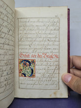 Load image into Gallery viewer, Gebetbuch. Germany Manuscript Book of prayer, 1828. Richly Enhanced with 52 Beautifully Hand Colored Initials and Two Calligraphic Designs