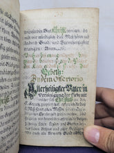 Load image into Gallery viewer, Morgen Gebether. German Manuscript Book of Prayer, 1782. Tremendous and Well Detailed Initials of Varying Hues